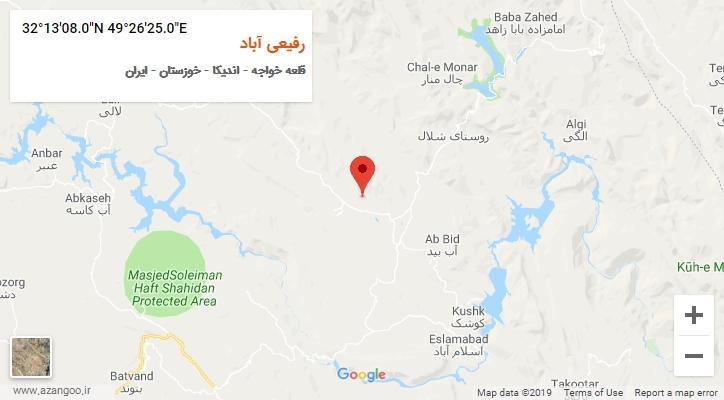 روستای رفیعی آباد بر روی نقشه