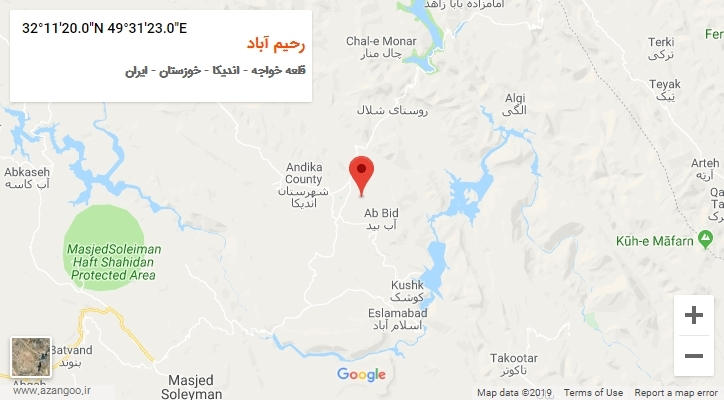 روستای رحیم آباد بر روی نقشه