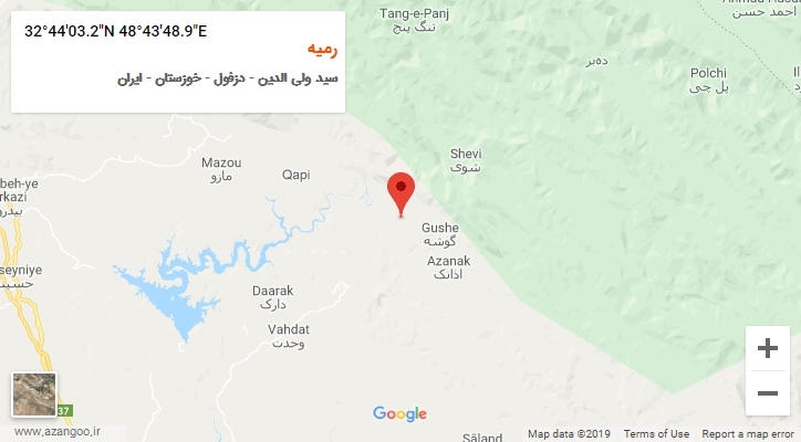روستای رمیه بر روی نقشه