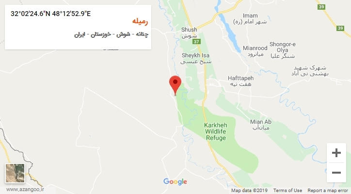 روستای رمیله بر روی نقشه