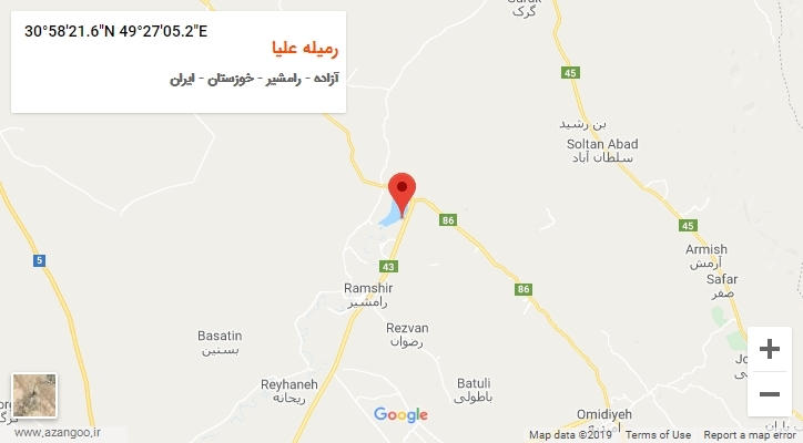 روستای رمیله علیا بر روی نقشه