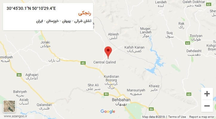 روستای رنجکی بر روی نقشه