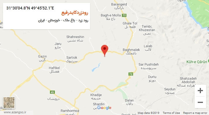 روستای رودزردکایدرفیع بر روی نقشه