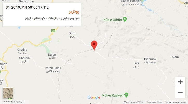 روستای رودزیر بر روی نقشه