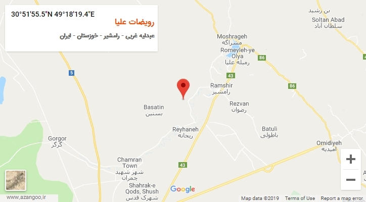 روستای رویضات علیا بر روی نقشه