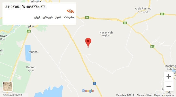 روستای روزنه بر روی نقشه
