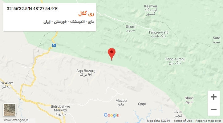 روستای ری گلال بر روی نقشه