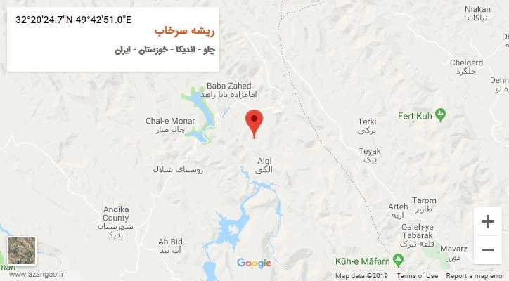 روستای ریشه سرخاب بر روی نقشه
