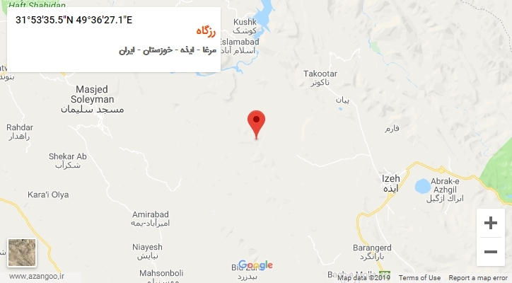 روستای رزگاه بر روی نقشه