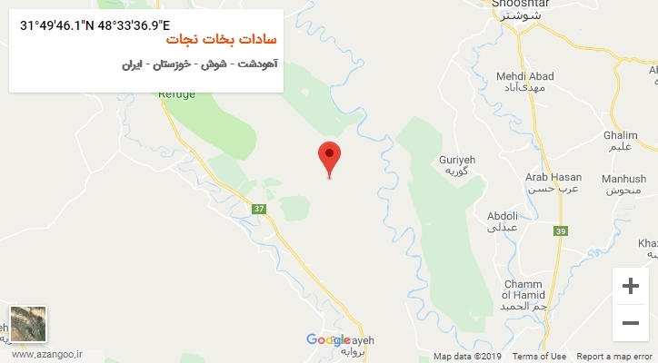 روستای سادات بخات نجات بر روی نقشه