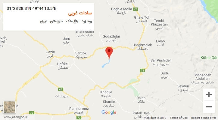 روستای سادات غربی بر روی نقشه