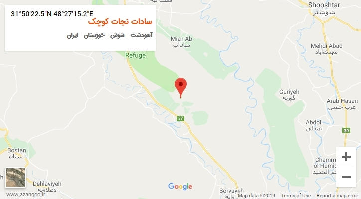 روستای سادات نجات کوچک بر روی نقشه