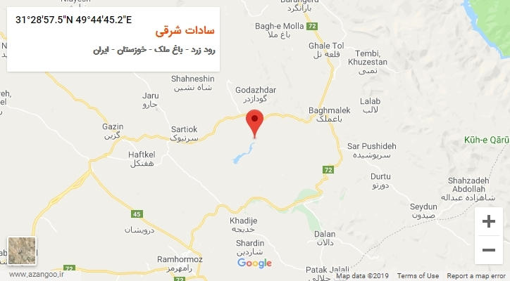 روستای سادات شرقی بر روی نقشه