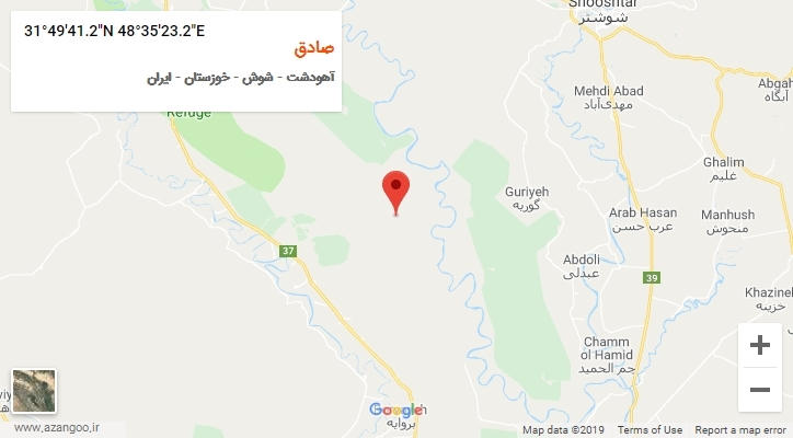 روستای صادق بر روی نقشه