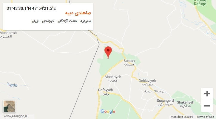 روستای صاهندی دبیه بر روی نقشه