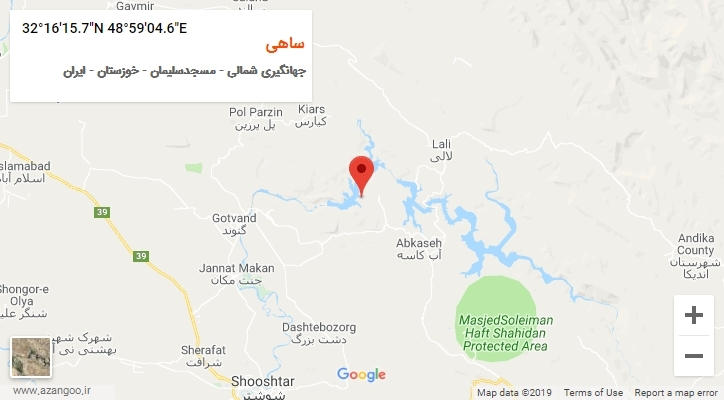 روستای ساهی بر روی نقشه