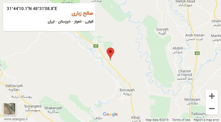 روستای صالح زباری بر روی نقشه