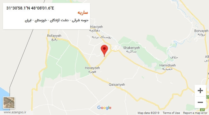 روستای ساریه بر روی نقشه