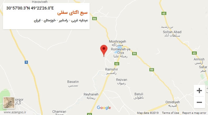 روستای سبع اگتای سفلی بر روی نقشه