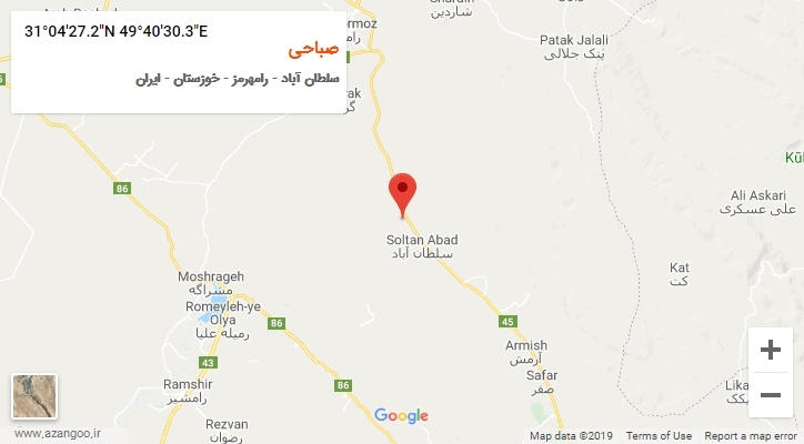 روستای صباحی بر روی نقشه