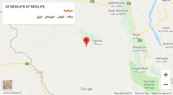 روستای سبعیه بر روی نقشه