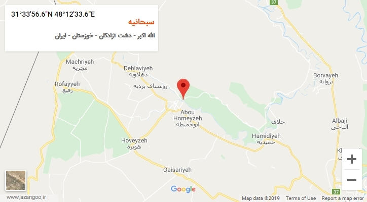 روستای سبحانیه بر روی نقشه
