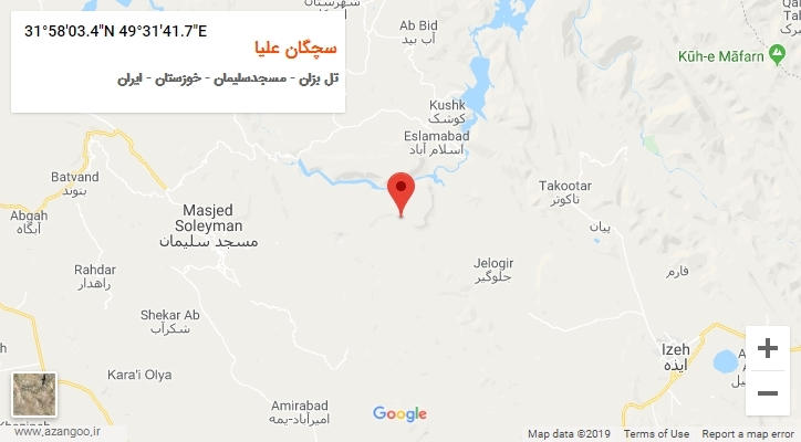 روستای سچگان علیا بر روی نقشه