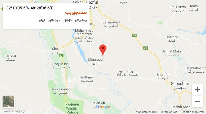 روستای سدعجیریب بر روی نقشه