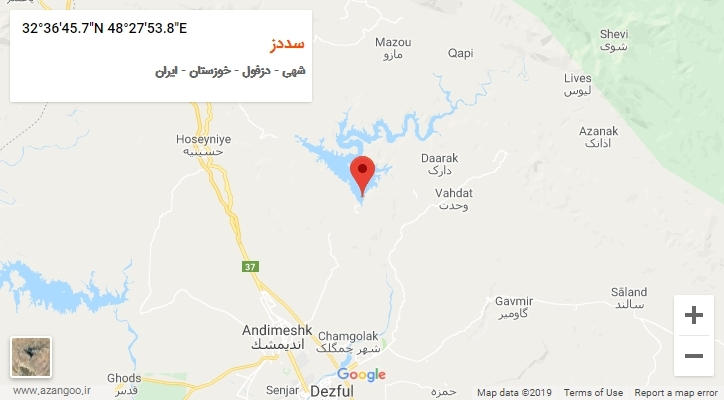 روستای سددز بر روی نقشه