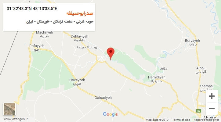روستای صدرابوحمیظه بر روی نقشه