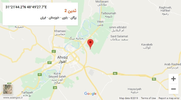 روستای ثدین 2 بر روی نقشه