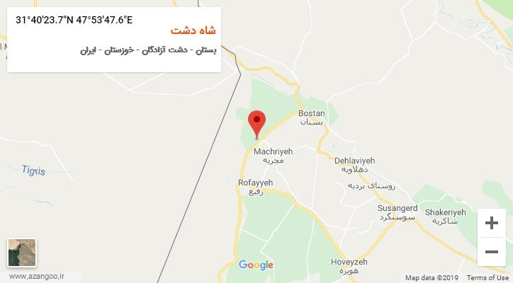 روستای شاه دشت بر روی نقشه