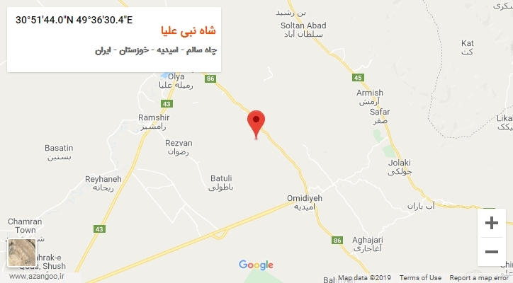 روستای شاه نبی علیا بر روی نقشه