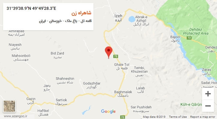 روستای شاهراه زن بر روی نقشه