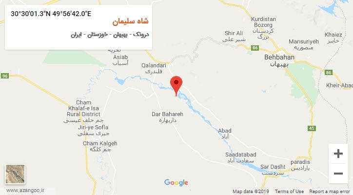 روستای شاه سلیمان بر روی نقشه