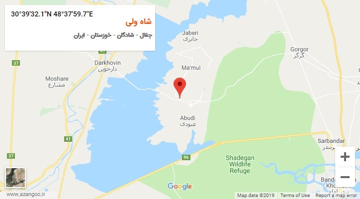 روستای شاه ولی بر روی نقشه