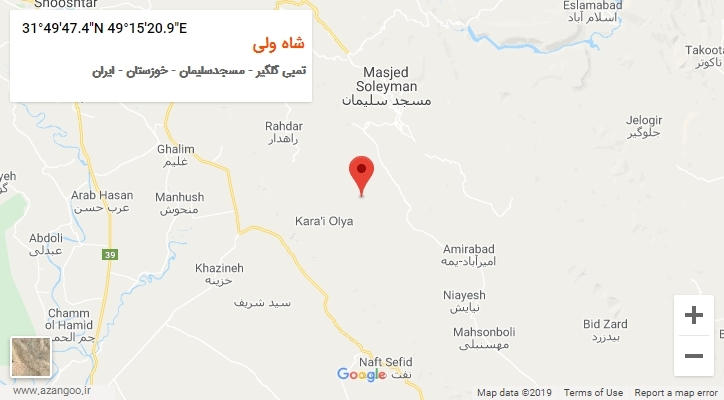 روستای شاه ولی بر روی نقشه