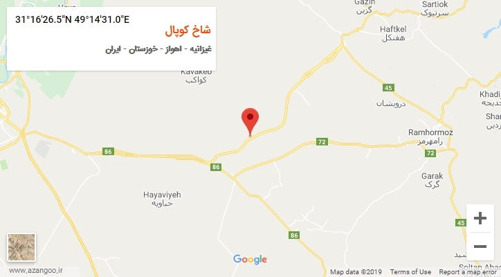 روستای شاخ کوپال بر روی نقشه