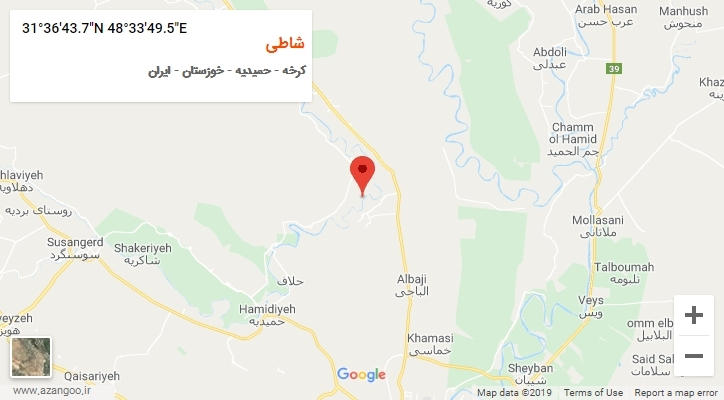 روستای شاطی بر روی نقشه