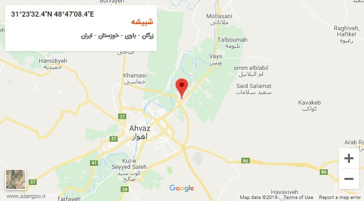 روستای شبیشه بر روی نقشه