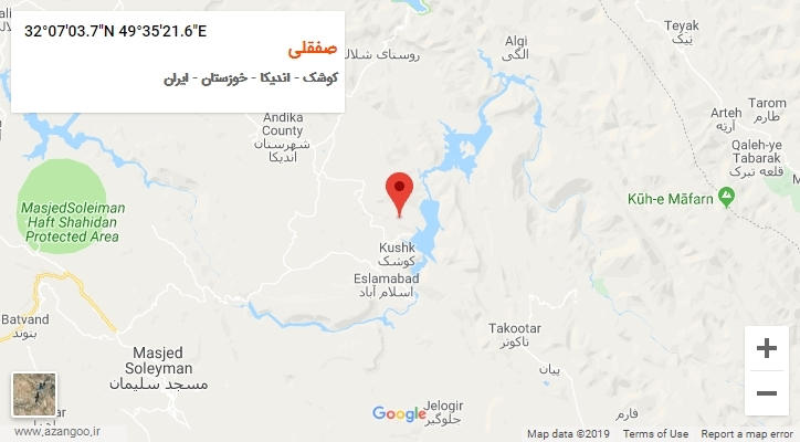 روستای صفقلی بر روی نقشه
