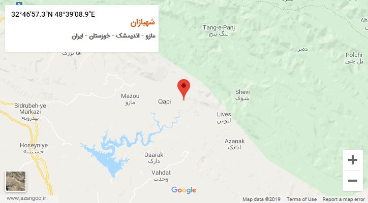 روستای شهبازان بر روی نقشه