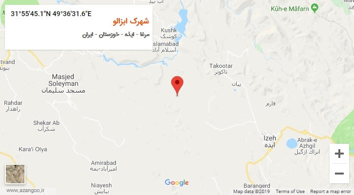 روستای شهرک ابزالو بر روی نقشه