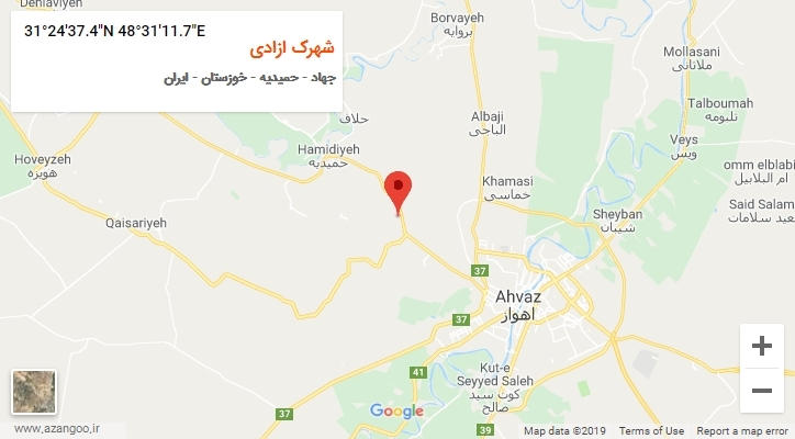 روستای شهرک ازادی بر روی نقشه