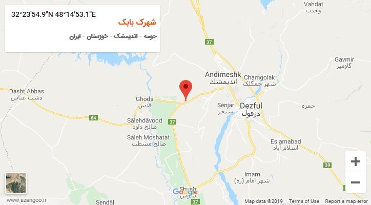 روستای شهرک بابک بر روی نقشه
