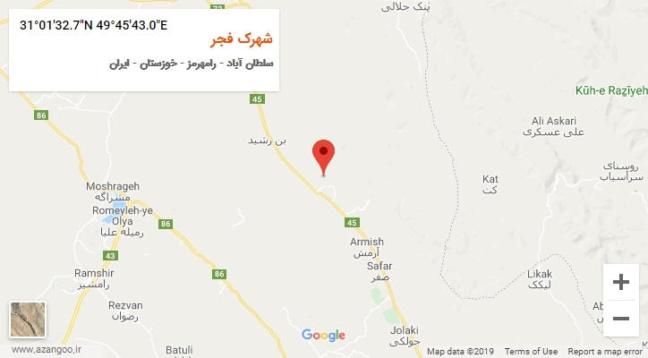روستای شهرک فجر بر روی نقشه