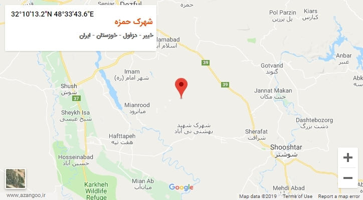 روستای شهرک حمزه بر روی نقشه