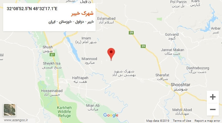 روستای شهرک خیبر بر روی نقشه