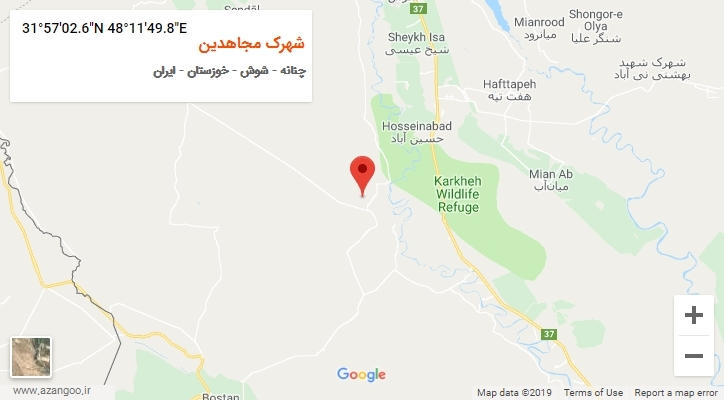 روستای شهرک مجاهدین بر روی نقشه
