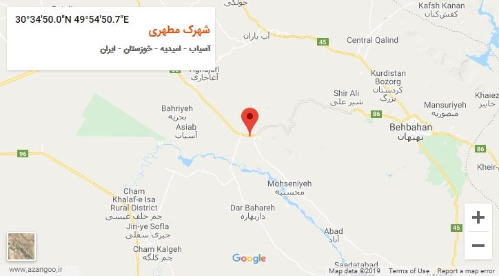 روستای شهرک مطهری بر روی نقشه